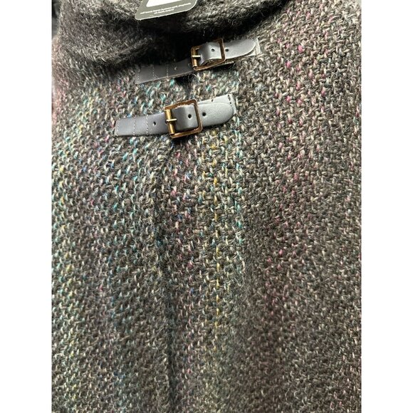 John Branigan Weavers Wool Women’s Shawl Collar MultiColor Brown Handmade O/S - Picture 8 of 8